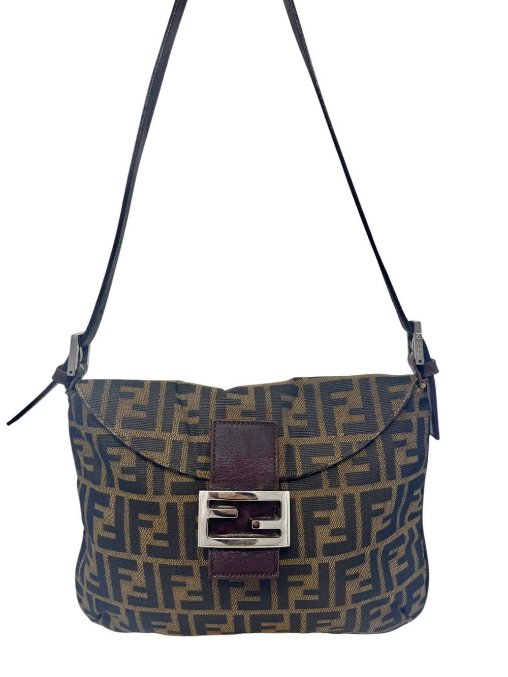 ✨🛍️ Fendi Zucca Canvas Shoulder Bag